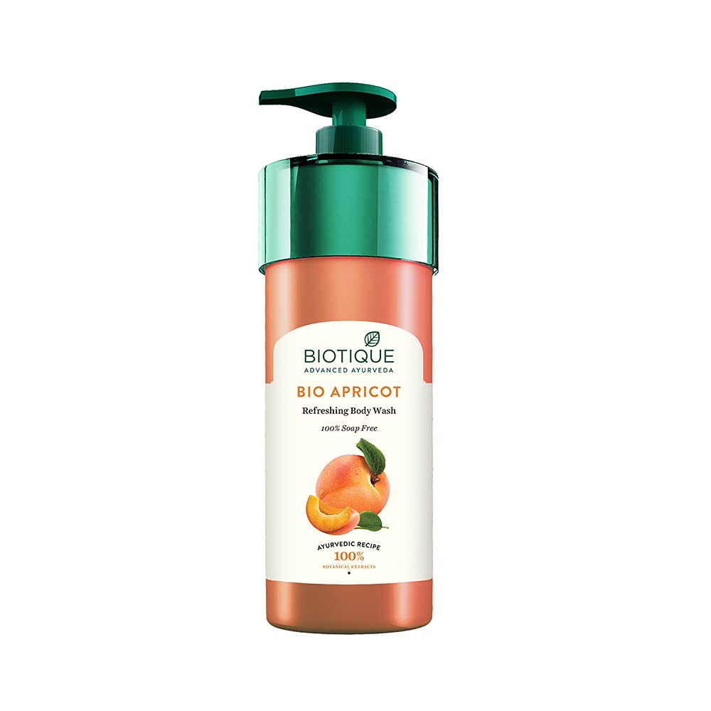 Biotique Apricot Body Wash 190ml - Refreshes, Brightens, All Skin Types