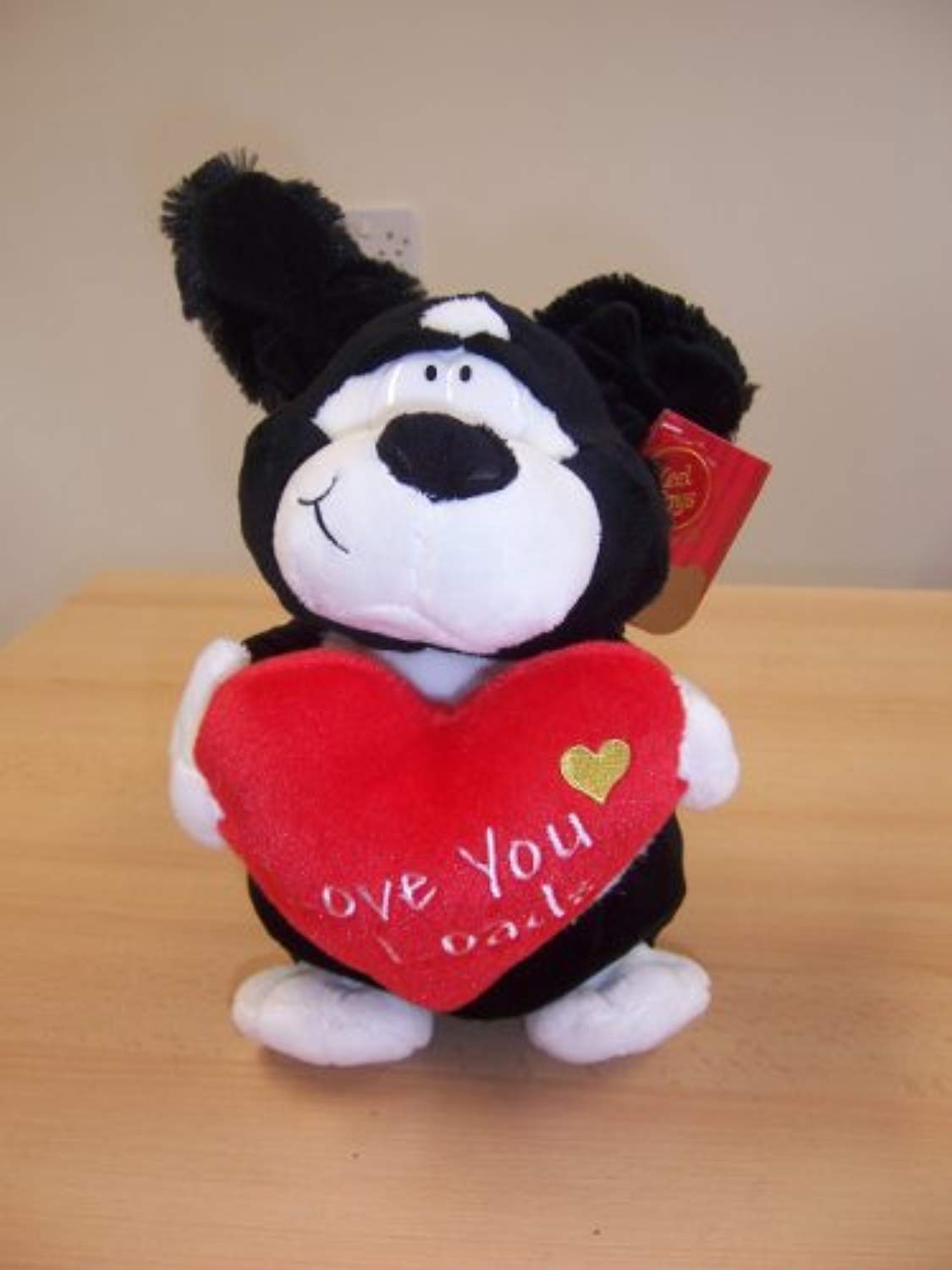 26 cm. - VALENTINES Podgey -holding Red Heart '' Love You Loads''