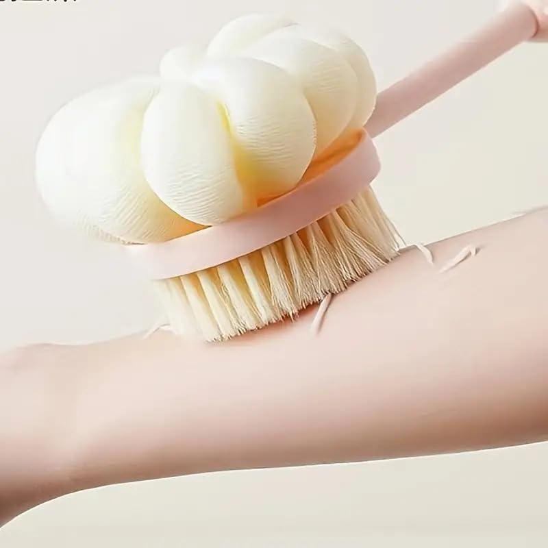 ZUPTIX Shower Brush with Loofah and Bristles for Exfoliating and Massage