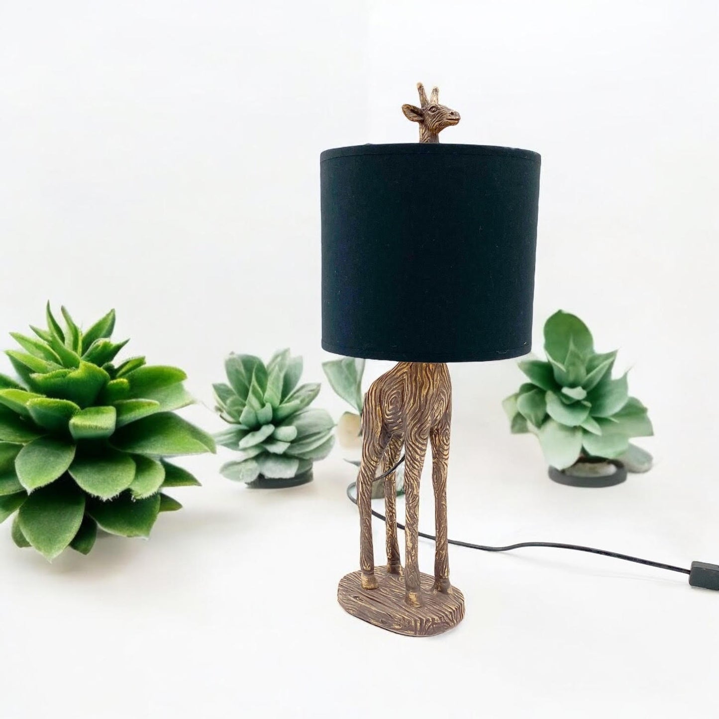 52X20X20CM TABLE LAMP 8" BLACK SHADE