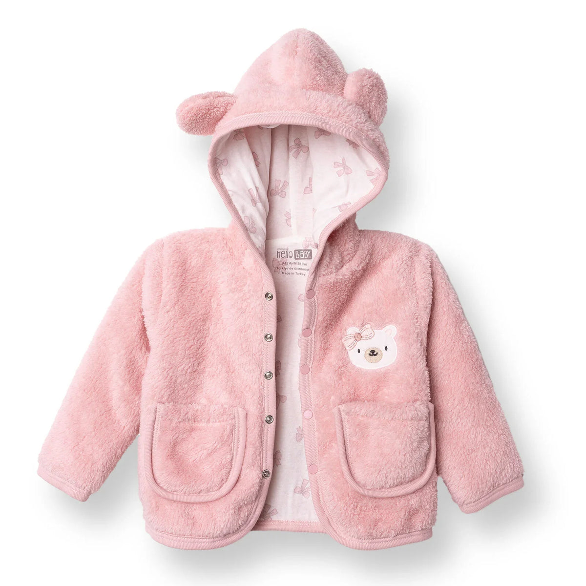 HelloBaby Hooded Wellsoft Baby Cardigan (1-3 Months to 12 Months)