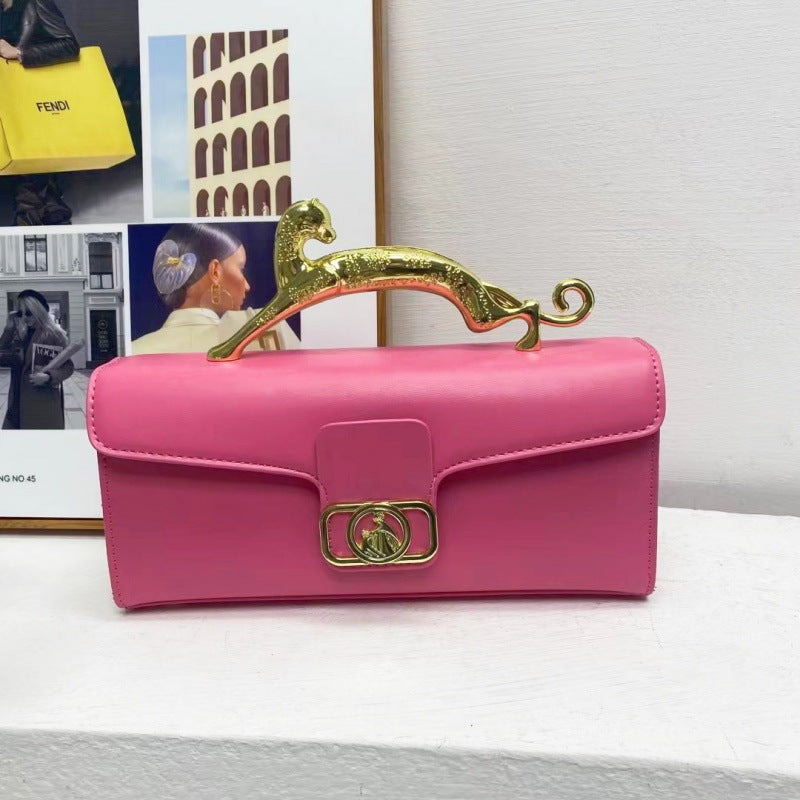 Women's Bag Is Fashionable And Simple, With A Hard Handle And A Carrying Crossbody Bag