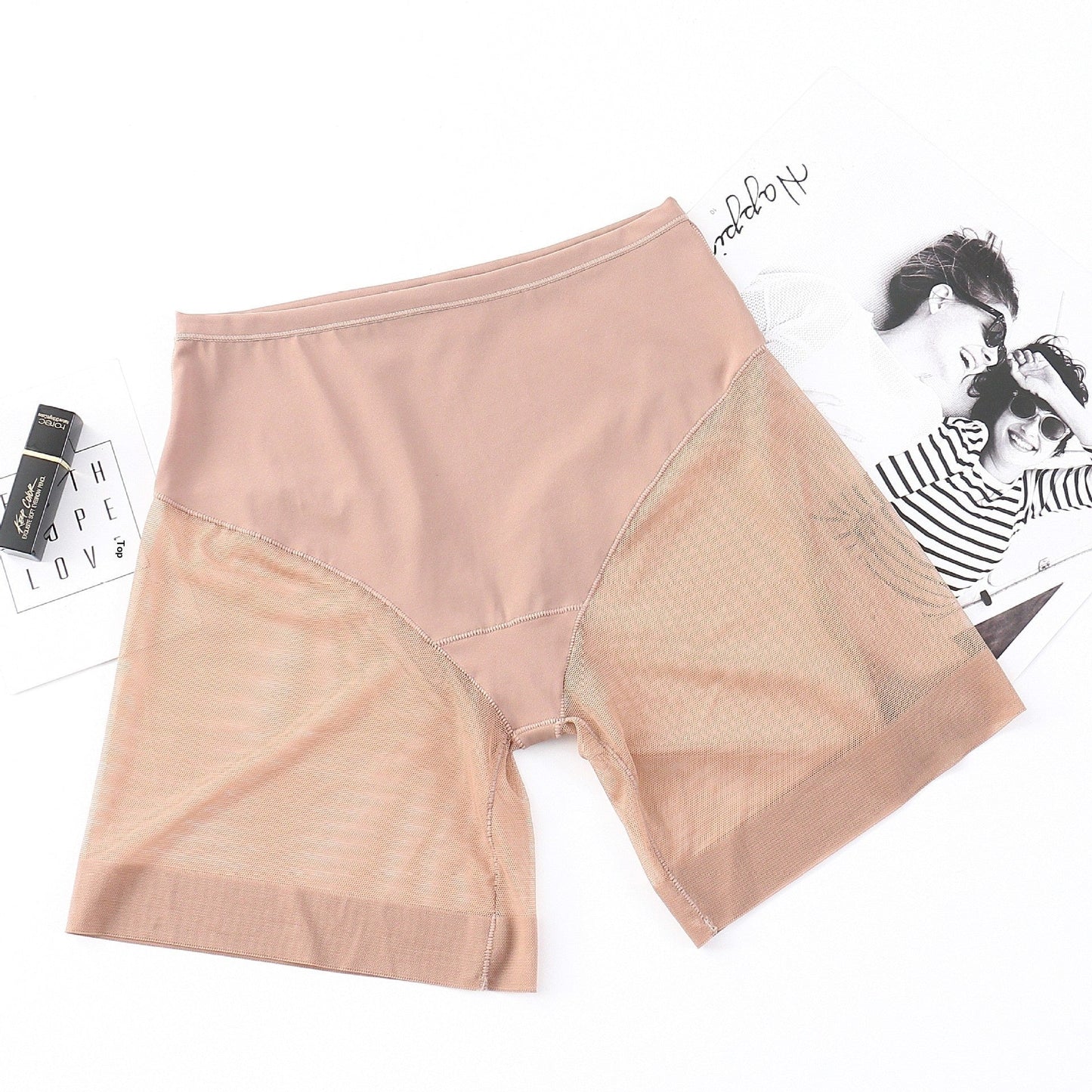 Sheer Mesh Tummy-control Panties Made Of Pure Cotton