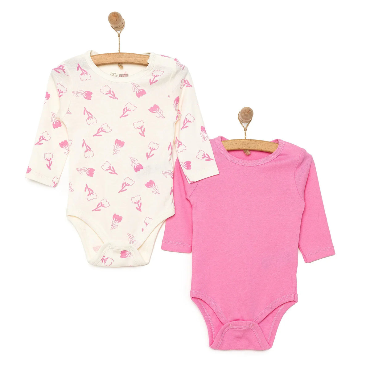 HelloBaby 2 Pack Floral Print Long Sleeve Baby Bodysuits (3 Months to 3 Years)