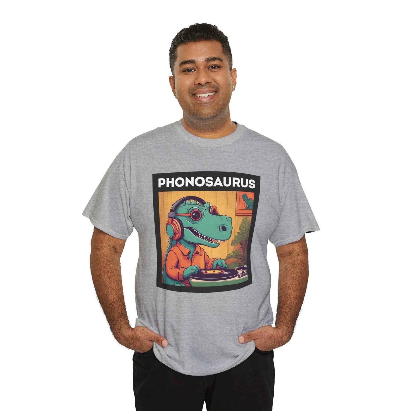 'Phonosaurus' Men's Vinyl T-Shirt