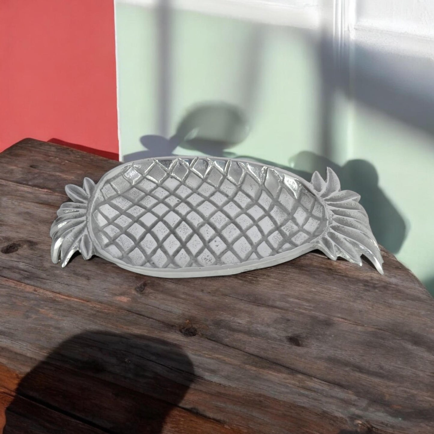 33CM NICKEL PLATED PINEAPPLE SERVING TRAY