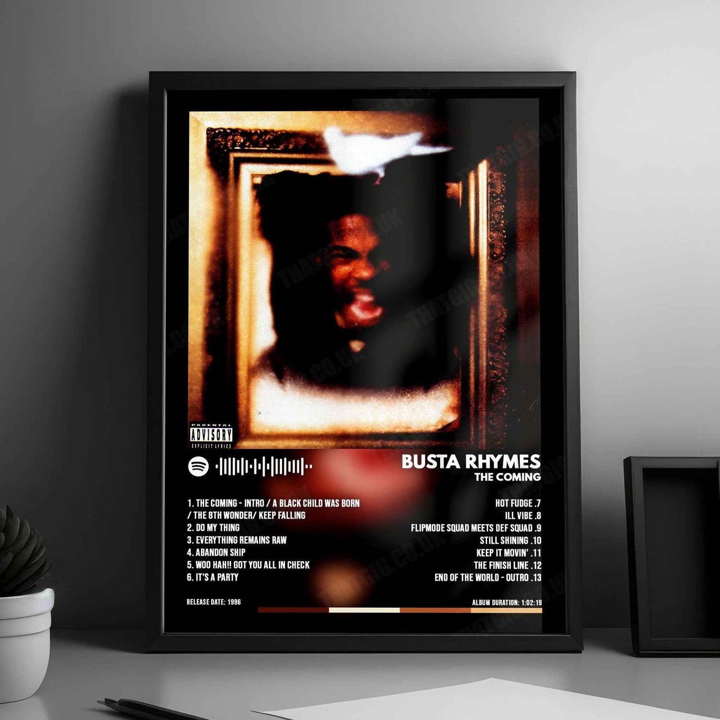 Busta Rhymes "The Coming" Album Cover Poster - with Complete Tracklist