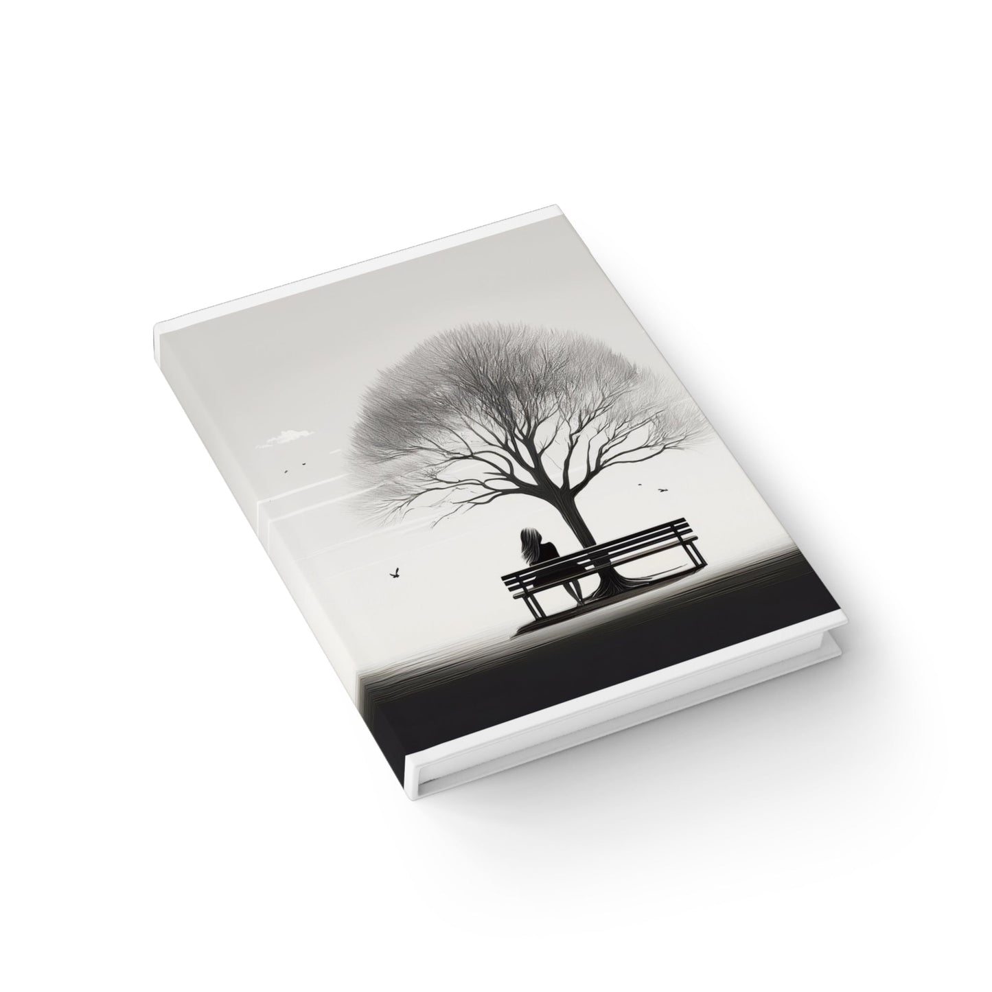 Aesthetic Hardcover Journal - Black And White Nature Design