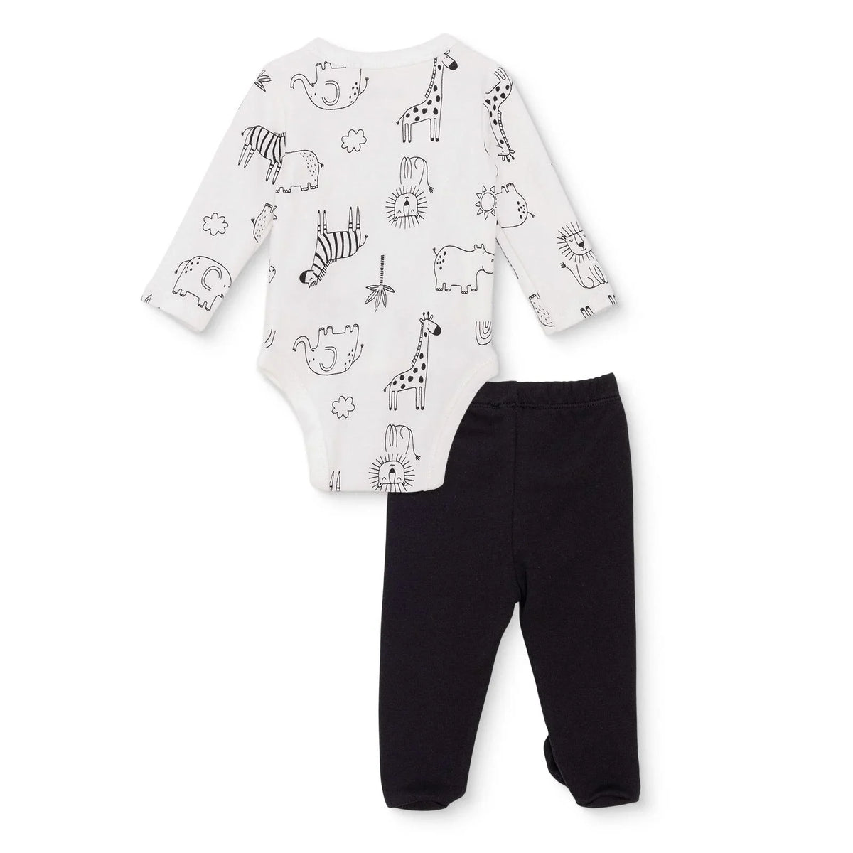 HelloBaby Animal Print Baby Bodysuit & Footed Bottoms Set (Newborn to 9 Months)