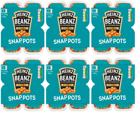 6 x Heinz Baked Beanz Snap Pots 4 X 200G