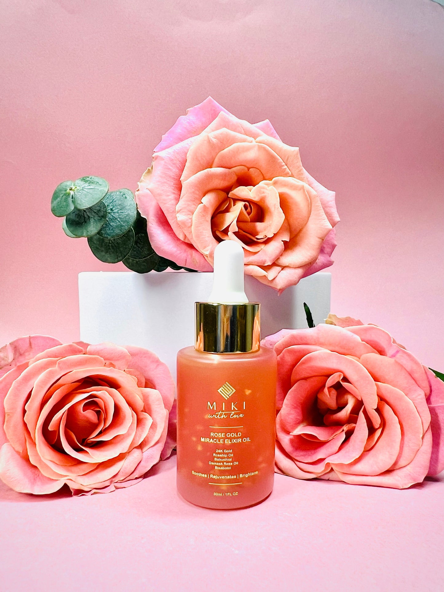24K Rose Gold Miracle Elixir Oil - Retinol Alternative, Regenerating & Firming Concentrate, 30ml