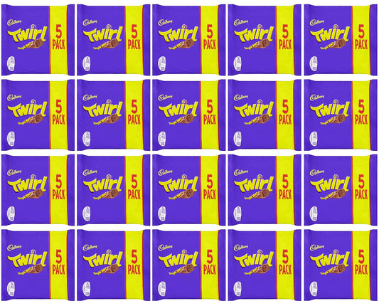 20 x Cadbury Twirl Chocolate Bar 5 Pack 107.5G