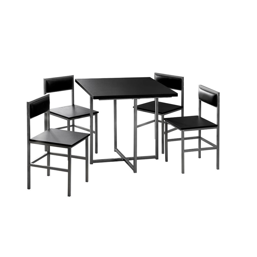 Space-Saving 4-Seater Compact Dining Set with Cushioned Chairs