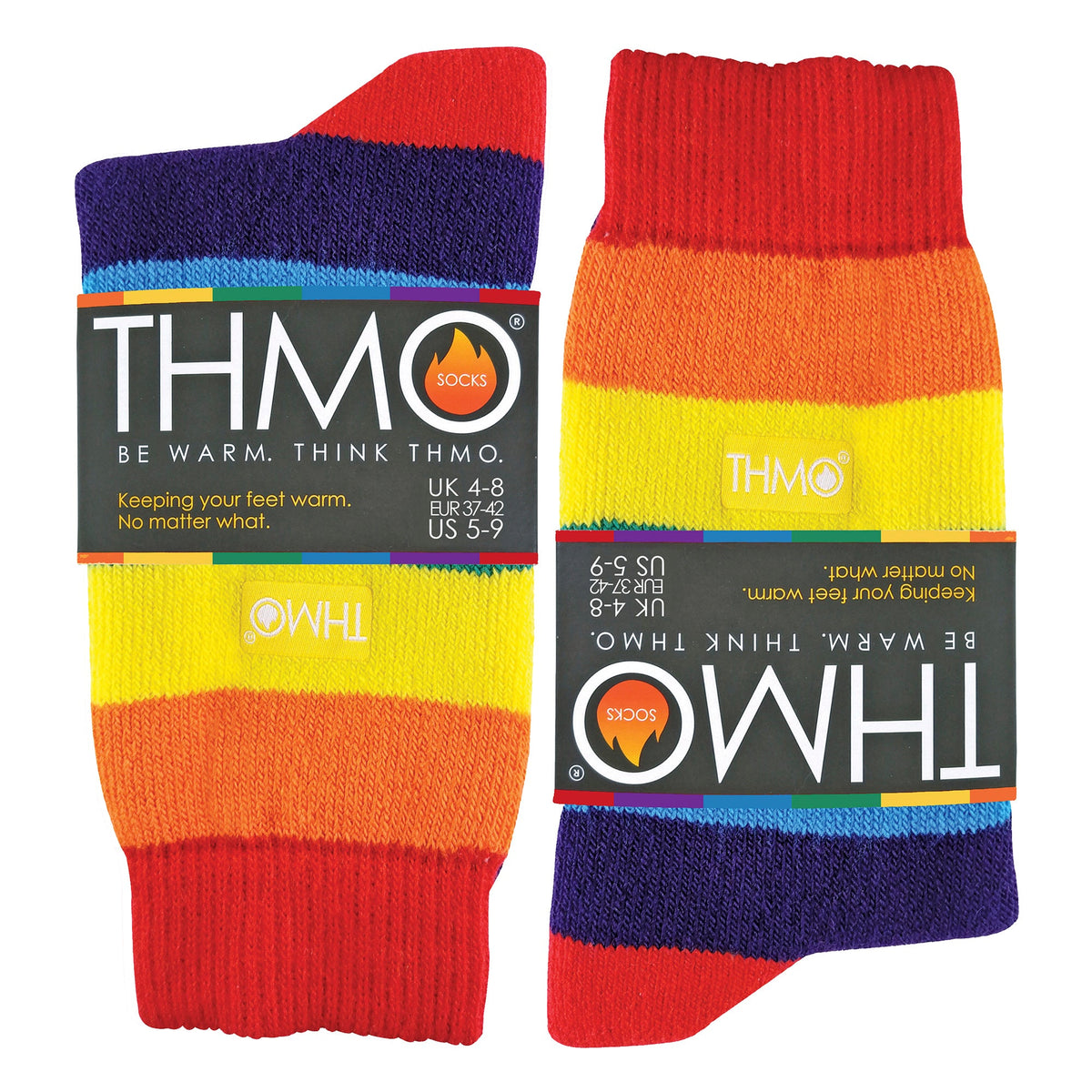 1 Pack Rainbow Striped Thermal Socks for Winter