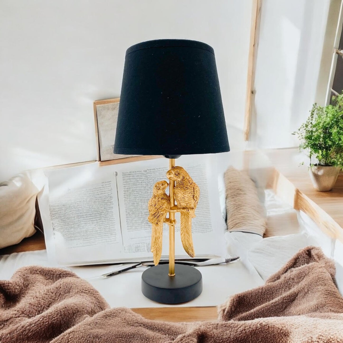 52X20X20CM TABLE LAMP 7" BLACK SHADE