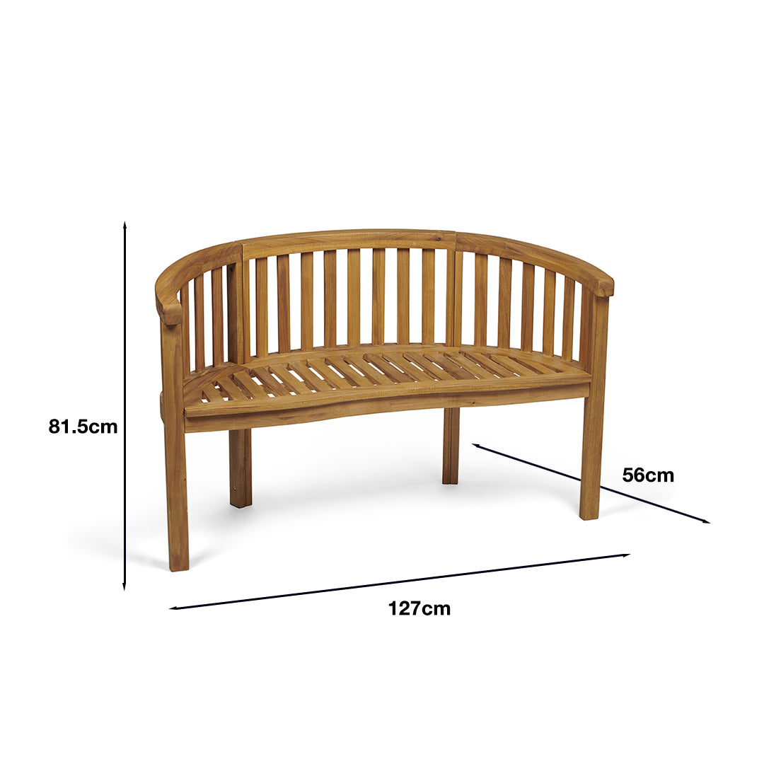 Greenhurst Woodfield Curved Garden Bench in Natural & Sage Green