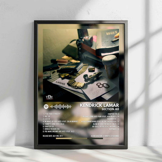 Kendrick Lamar "Section.80" Album Cover Poster - with Complete Tracklist