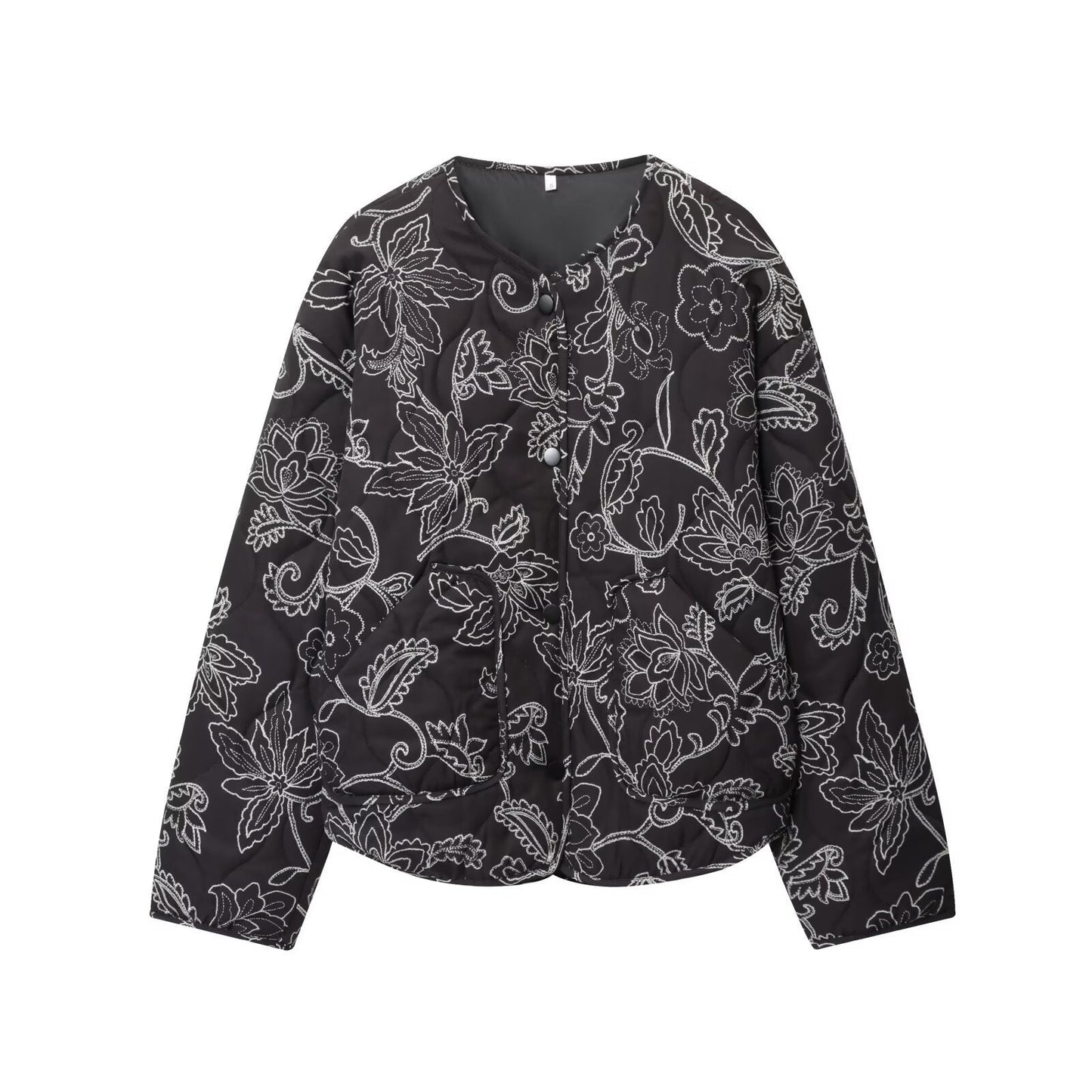 New Women's Quilted Embroidered Coated Jacket