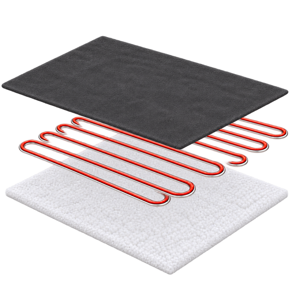 Large Grey Heated Flannel & Sherpa Fleece Throw Blanket