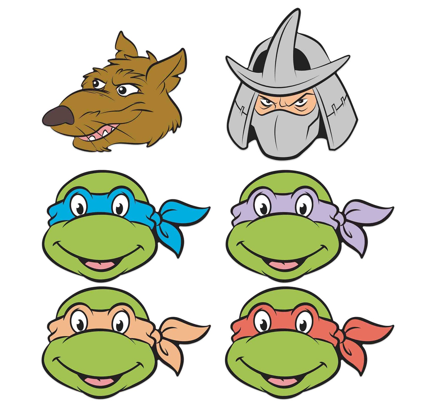SMP465 Teenage Mutant Ninja Turtles 6 Pack Cardboard Face Masks