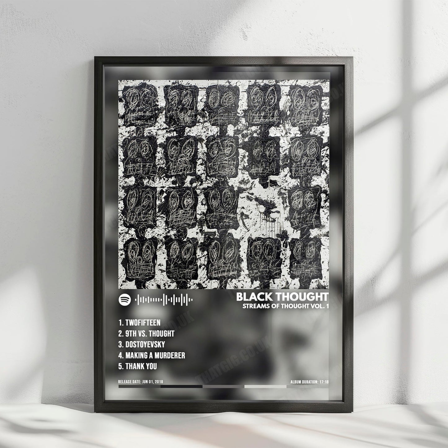 Black Thought "Streams of Thought,  Vol. 1 " Album Cover Poster - with Complete Tracklist