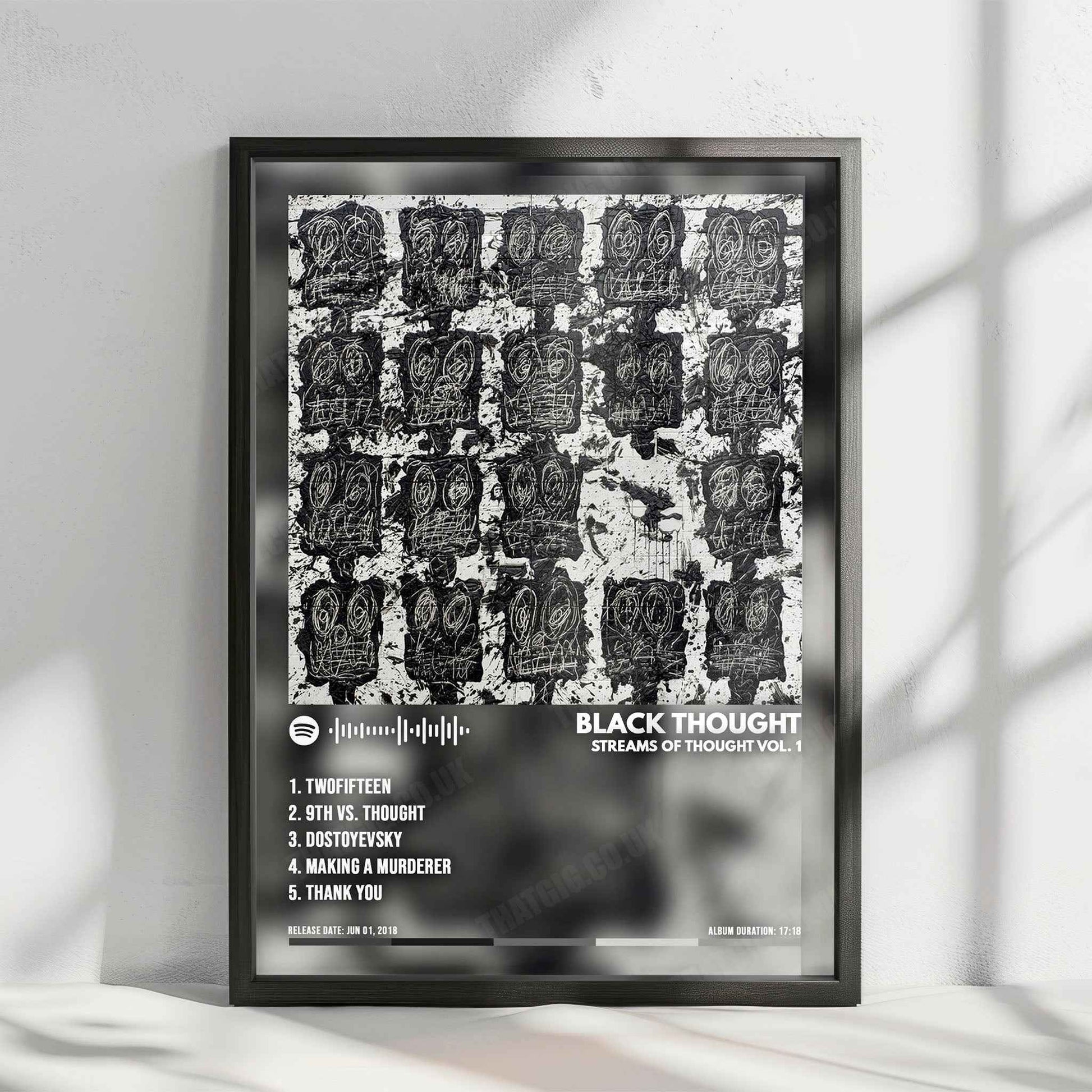 Black Thought "Streams of Thought,  Vol. 1 " Album Cover Poster - with Complete Tracklist