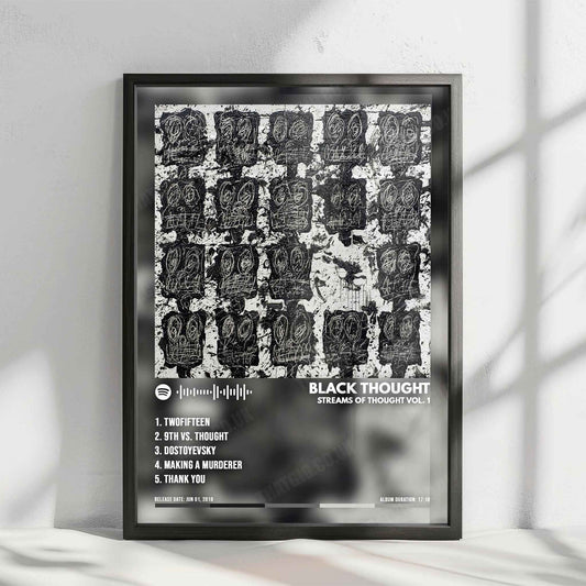 Black Thought "Streams of Thought, Vol. 1 " Album Cover Poster - with Complete Tracklist