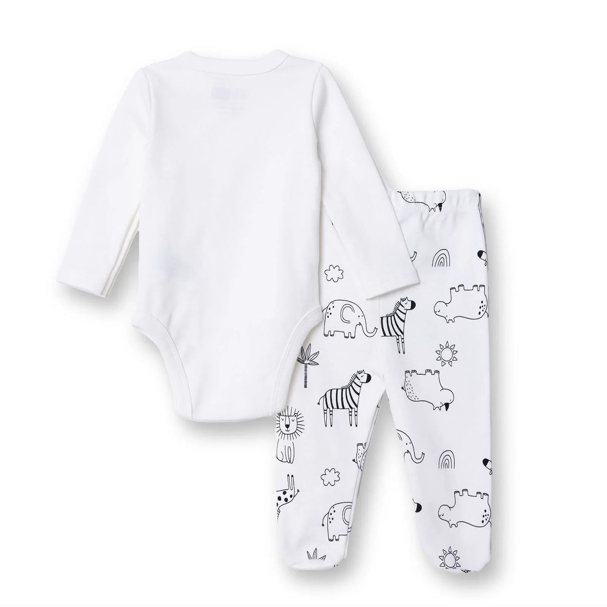 HelloBaby "Stay Wild" Slogan Baby Bodysuit & Footed Bottoms Set (Newborn to 9 Months)