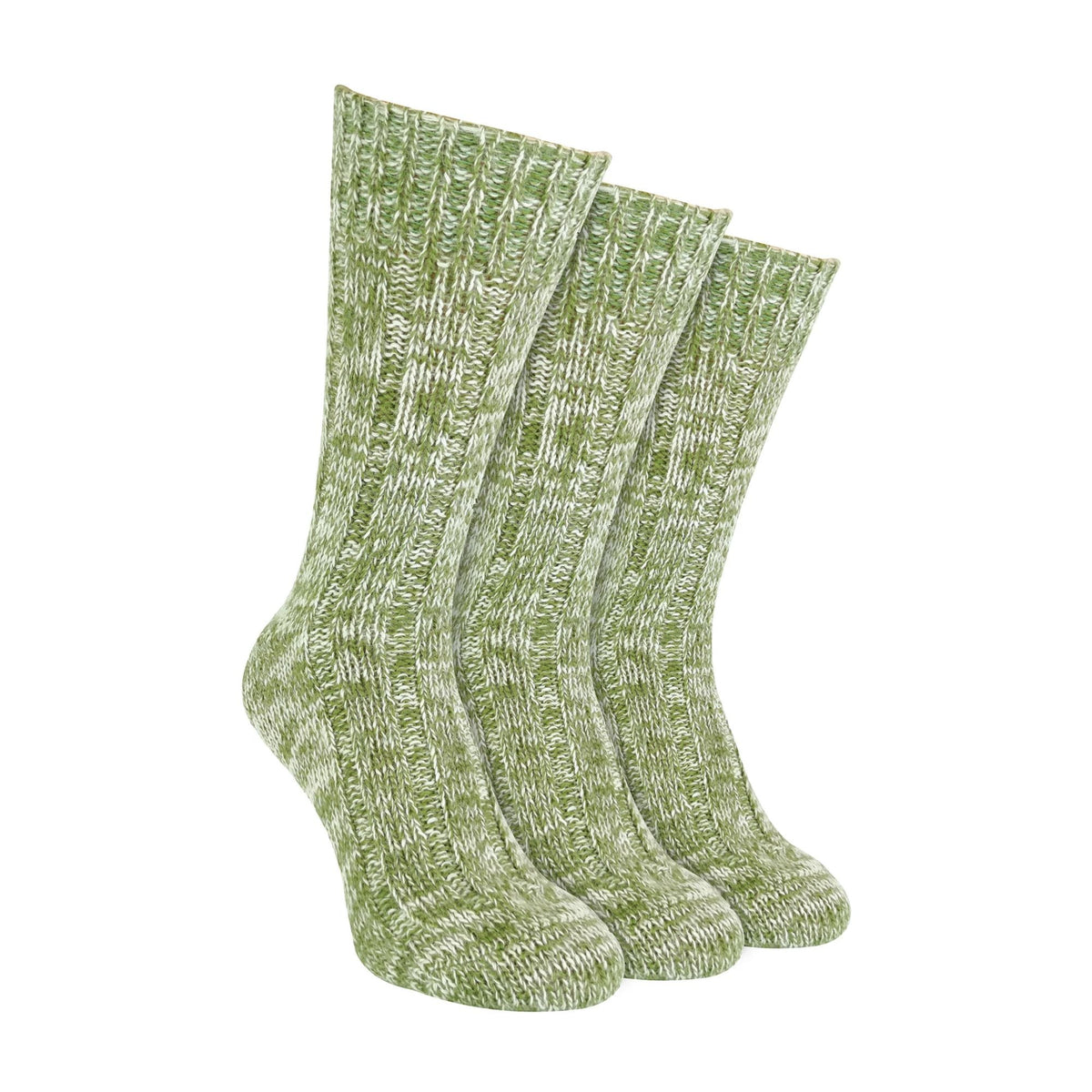 3 Pack Mens 100% Wool Socks with Reinforced Heel and Toe