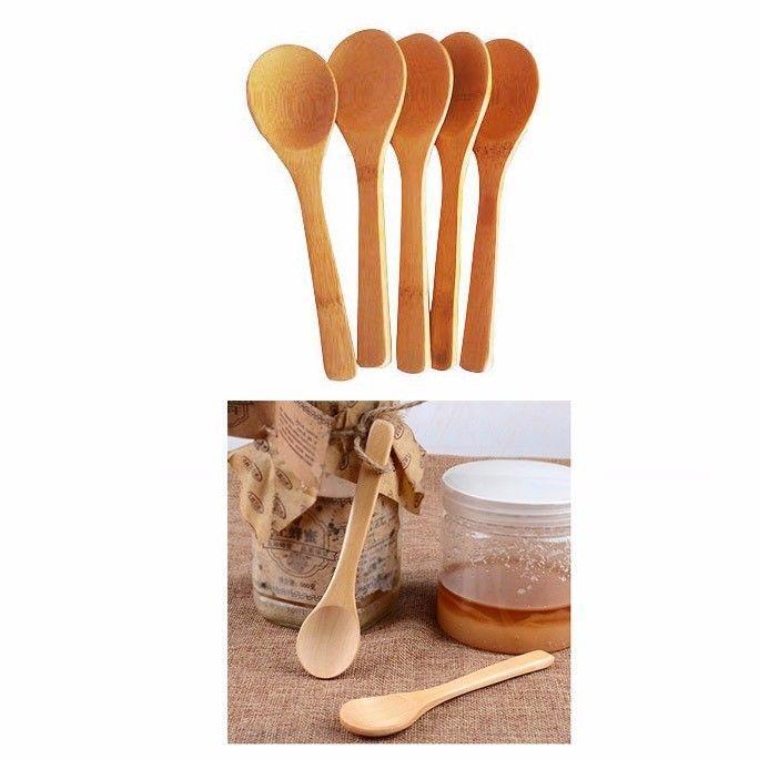 5Pack Small Wooden Kitchen Teaspoons Versatile Utensils Set