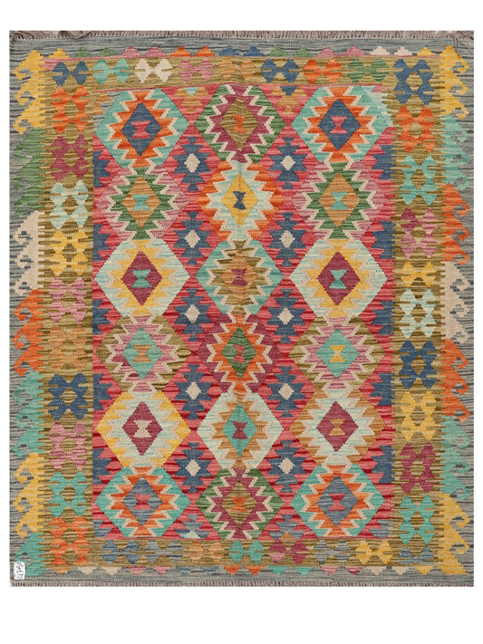 Maimana Afghanistan Kilim Rug - 195 x162 cm