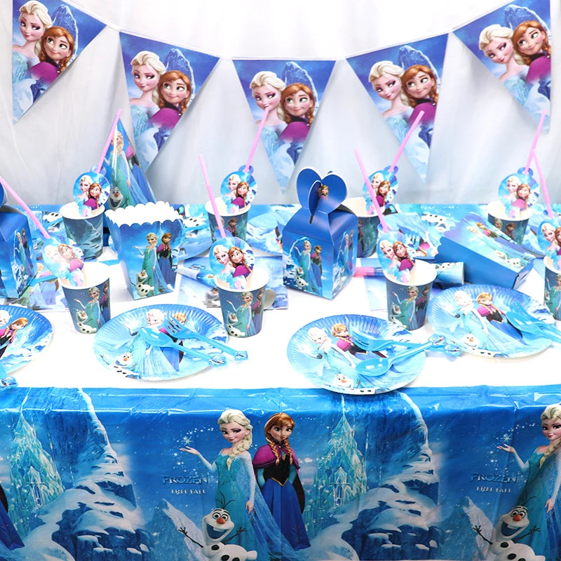 Frozen Anna Elsa Party Supplies – Disposable Plates Cups Napkins Balloons