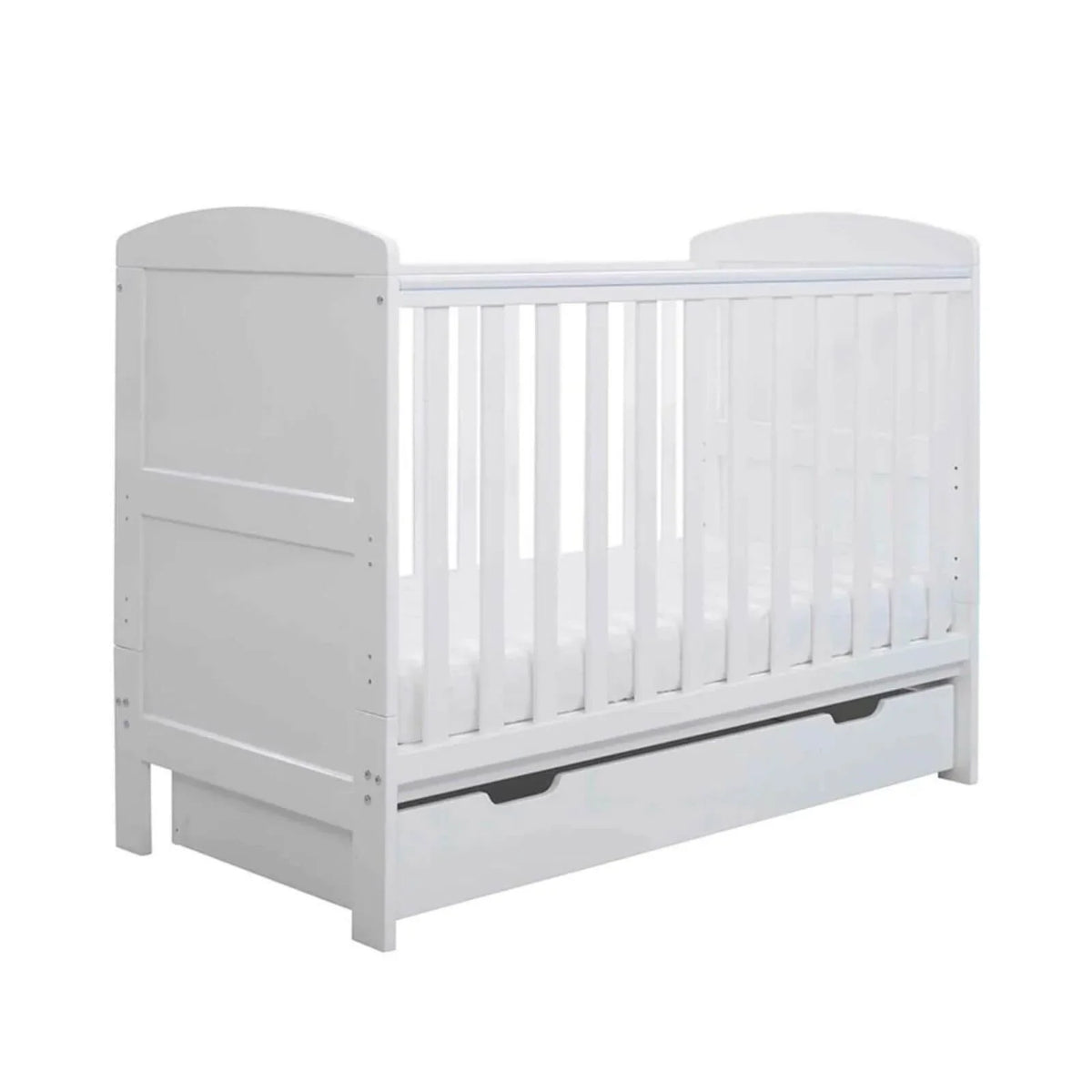Ickle Bubba Coleby Mini Cot Bed & Under Drawer White - Without Mattress