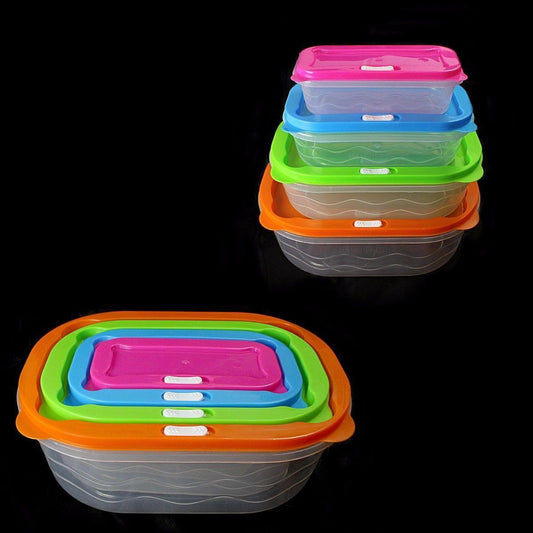 Stackable Plastic Food Storage Containers Set