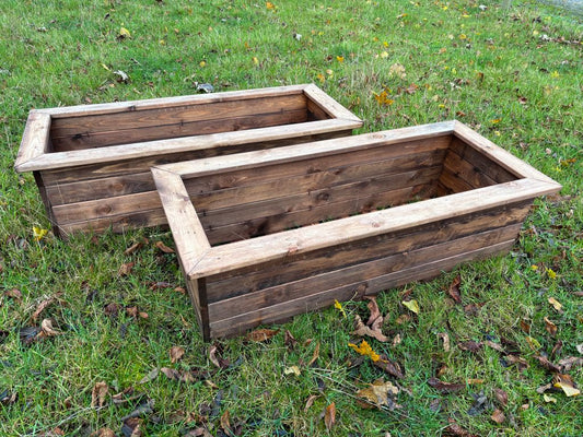 Charles Taylor Trading 2pc Extra Large Wooden Trough Set Brown