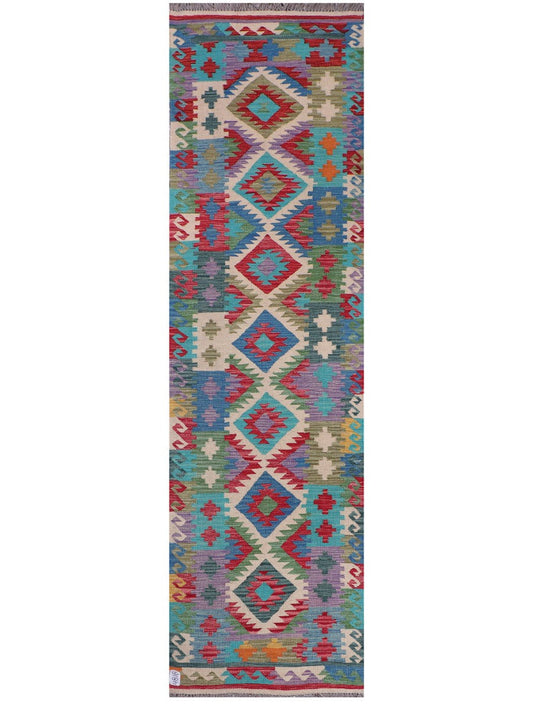 Maimana Afghanistan Kilim Runner - 292 x 80 cm
