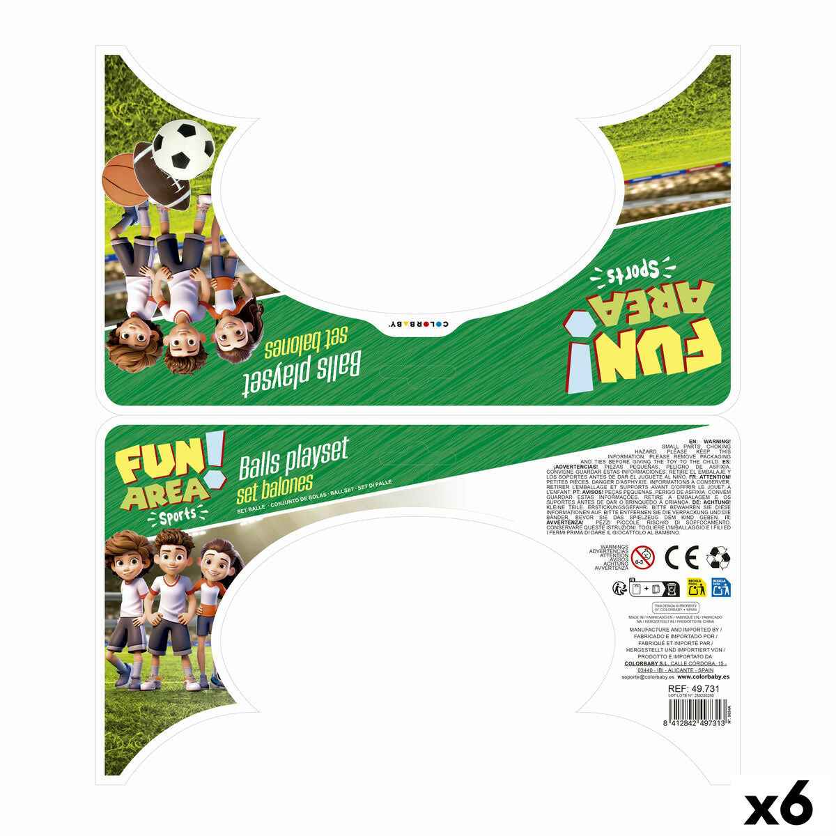 Aiming game Colorbaby 12 x 12 x 12 cm (6 Units)