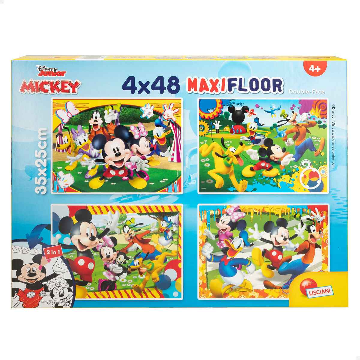 4-Puzzle Set Mickey Mouse 35 x 1,5 x 25 cm 48 Pieces (6 Units)
