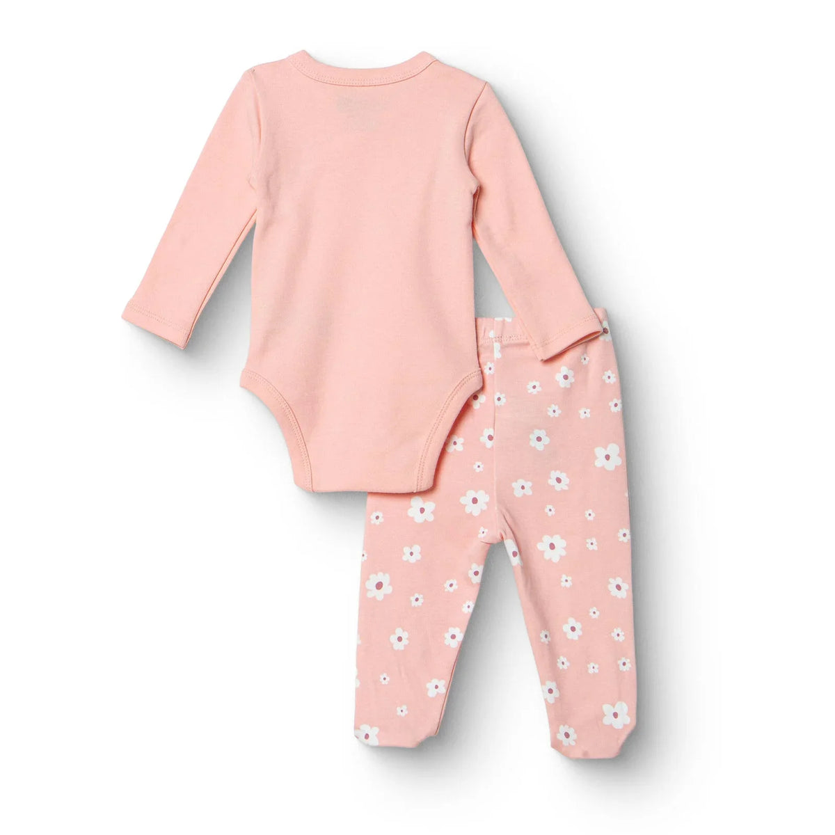 HelloBaby Bunny Print Baby Bodysuit & Footed Bottoms Set (Newborn to 9 Months)