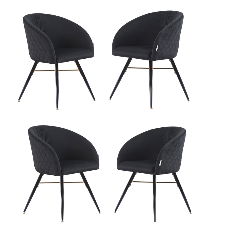 Vittorio LUX Velvet Dining Chair with Metal Legs - Perfect for Dining Room Living Room