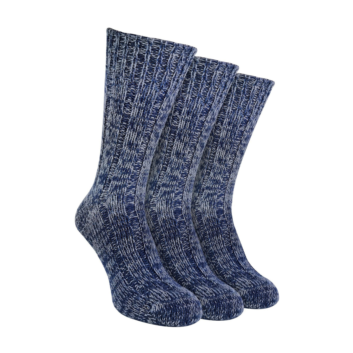 3 Pack Mens 100% Wool Socks with Reinforced Heel and Toe