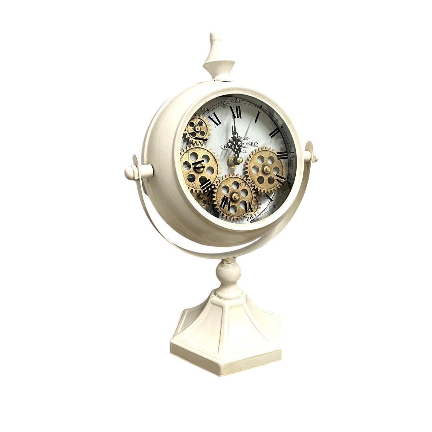37.5CM WHITE TABLE CLOCK