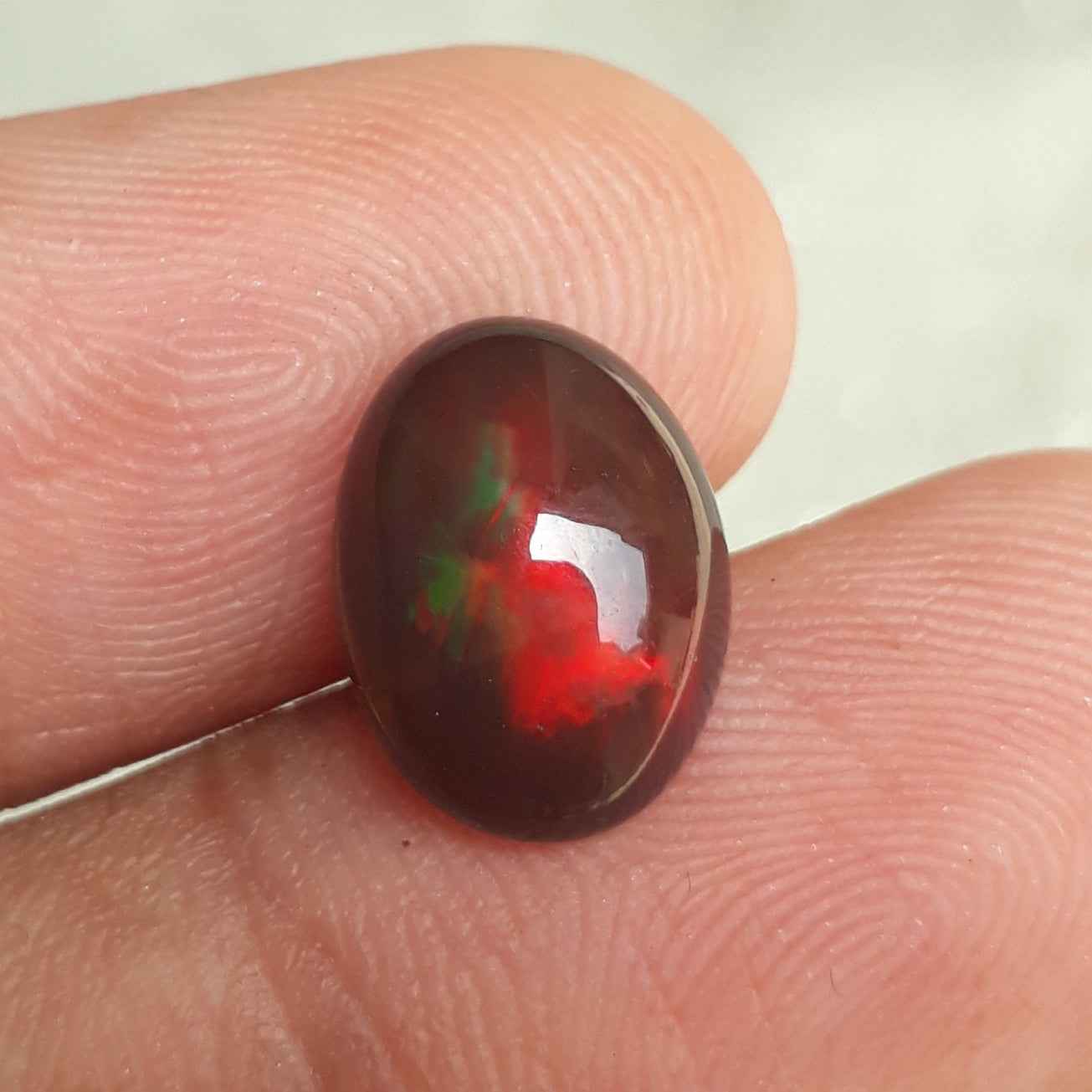 3ct Opal for Sale - Black Fire Opal - October Birthstone - 12x9mm