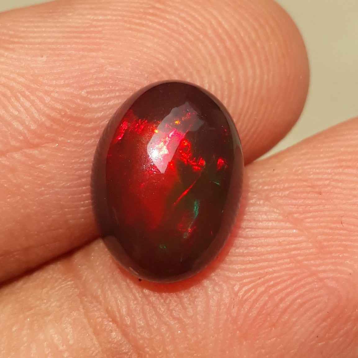 3ct Opal for Sale - Black Fire Opal - October Birthstone - 12x9mm