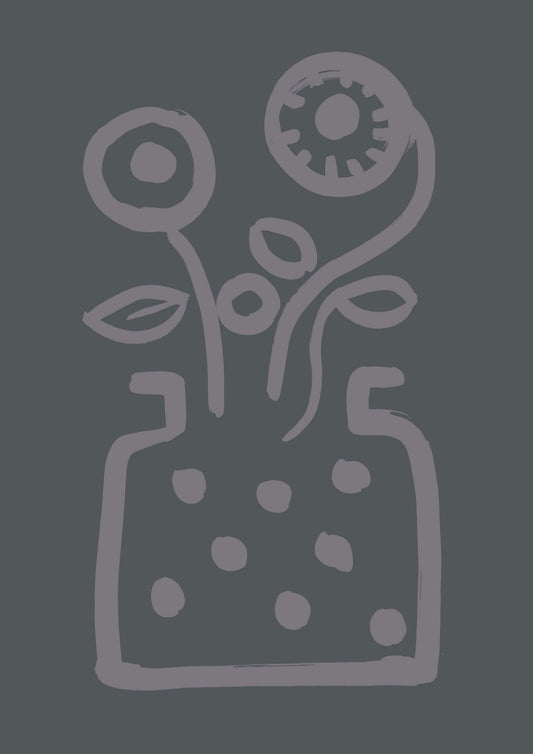 Vase no 2 print - Grey + Pewter