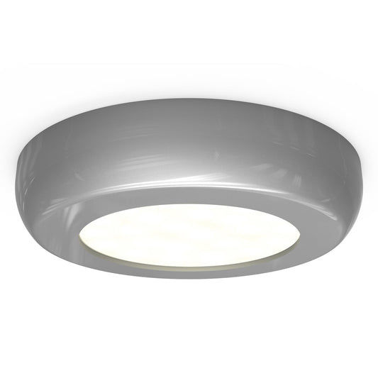 4lite Mains Powered Circle Cabinet LED Light - Silver