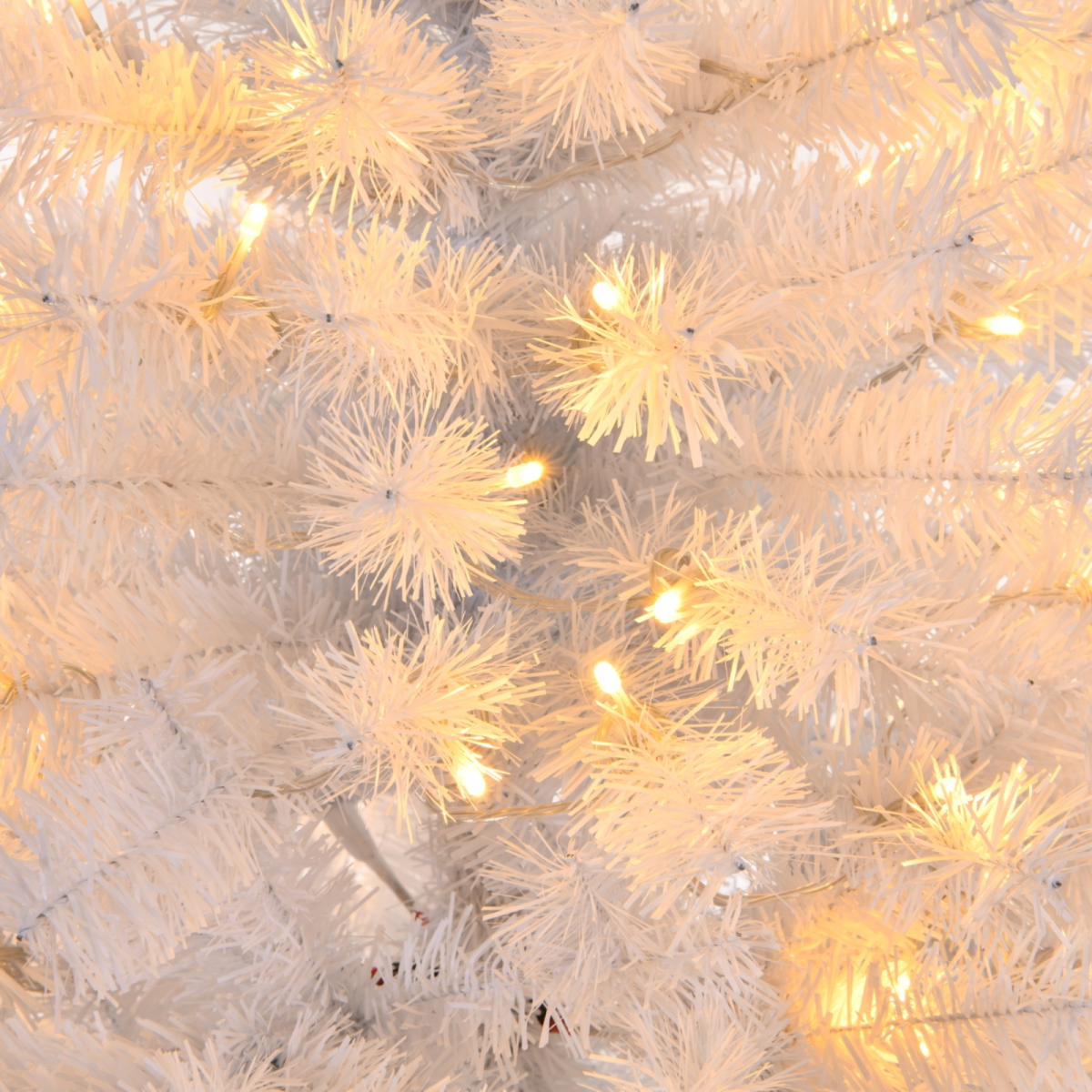 4 FT Pre-lit Artificial Christmas Tree, Hinged Xmas Pine Tree with 346 Branch Tips, 140 Lights and Remote Control for Holiday Party Office Home, White