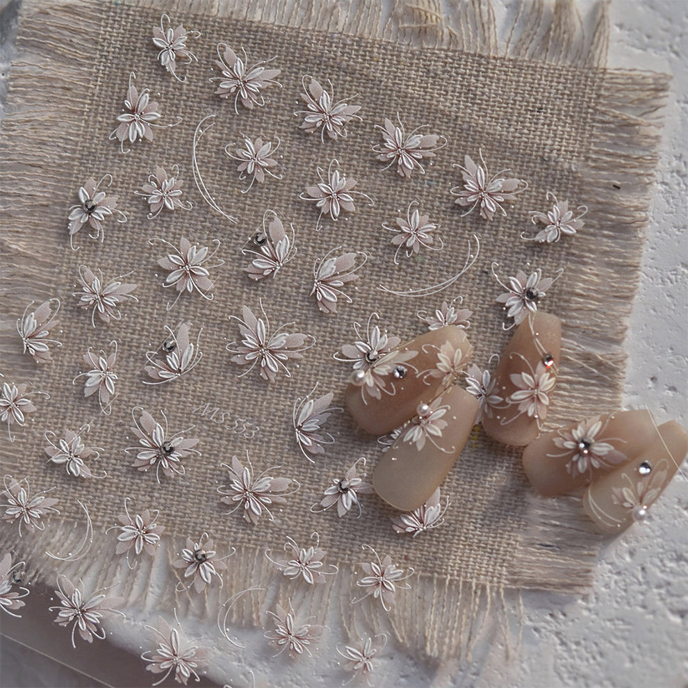 Hello Claws | Pink Flower Diamond Nail Deco Sticker