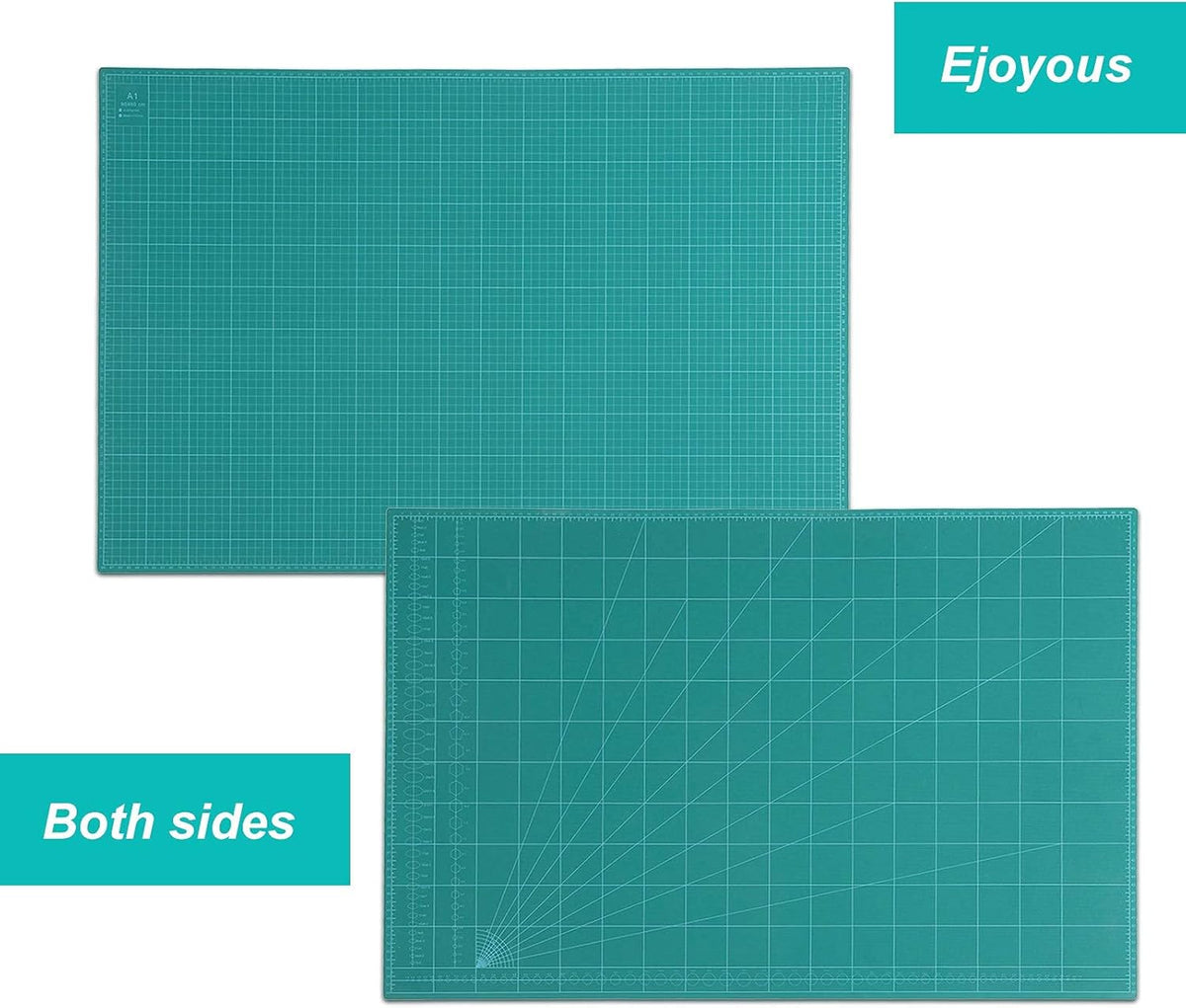 A1 PVC Cutting Mat 60x90cm – 5-Ply Self-Healing Desk Pad, Double-Sided, Green