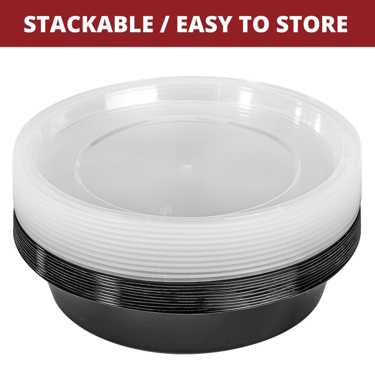 VINSANI 30pk ROUND 1 COMPARTMENT MEAL PREP CONTAINERS 1010494